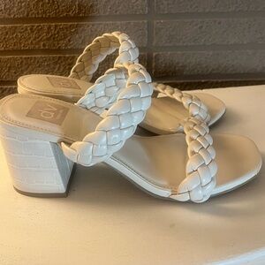 Dolce Vita Women's Cream Braided Heeled Sandals